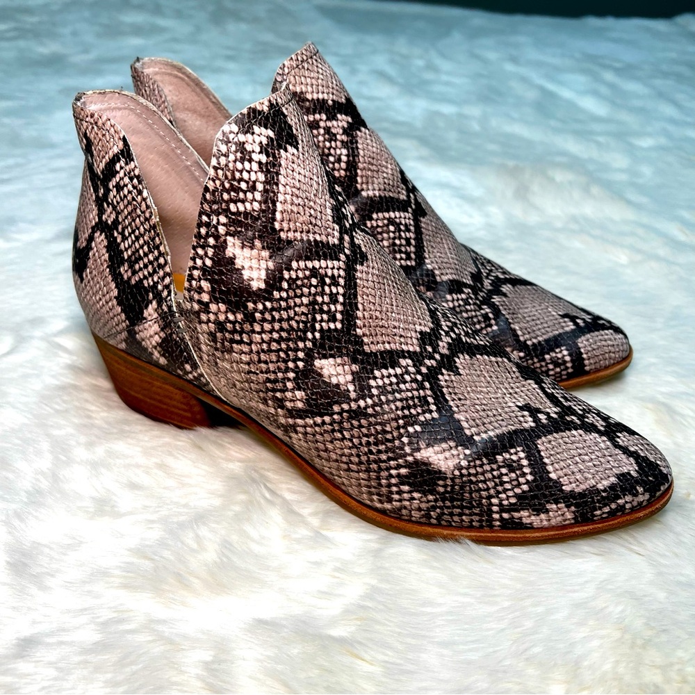 Dolce Vita Snake Print Ankle Boots